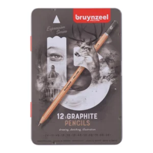 Caja metálica de 12 Lápices de Grafito Bruynzeel