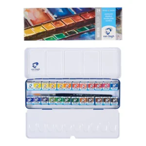 Caja metálica de acuarelas Van Gogh 24 pastillas + pincel
