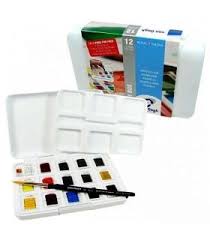 Caja de acuarelas Van Gogh Pocket Box 12 colores + 3 gratis con pincel plegable