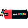 Estuche Posca de tela roja vacío