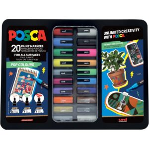 Maletín de rotuladores acrílicos Posca Pop Colours 20 colores
