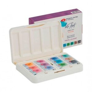 Caja de acuarelas rusas White Nights Colores Pastel 12 pastillas San Petersburgo