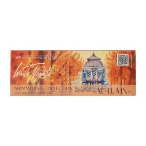 Set de acuarelas rusas White Nights Autumn 8 pastillas brillantes San Petersburgo
