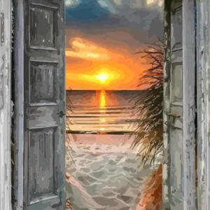 Pintar por números La puerta cerca del mar, Figured'Art