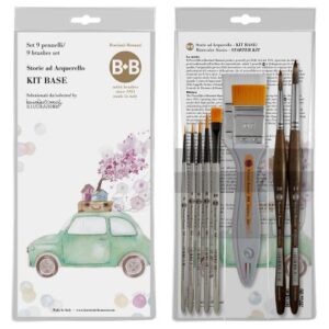 Set de 9 pinceles Starter Kit "Storie ad Acquarello" de Laura Cortinovis Borciani e Bonazzi