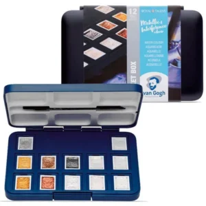 Caja de acuarelas Van Gogh Colores Metálicos + Postales