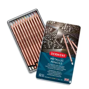 Metallic Pencils Derwent Caja metálica 12 colores