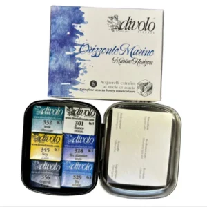 Caja de acuarela Horizonte Marino Divolo 6 pastillas