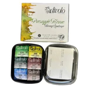 Caja de acuarela Paisaje Toscano Divolo 6 pastillas